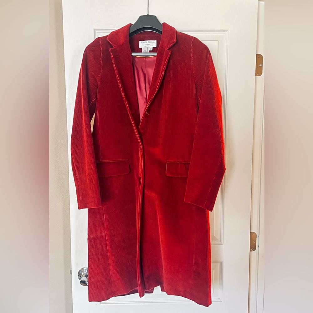 Helene Berman London Red Corduroy Coat